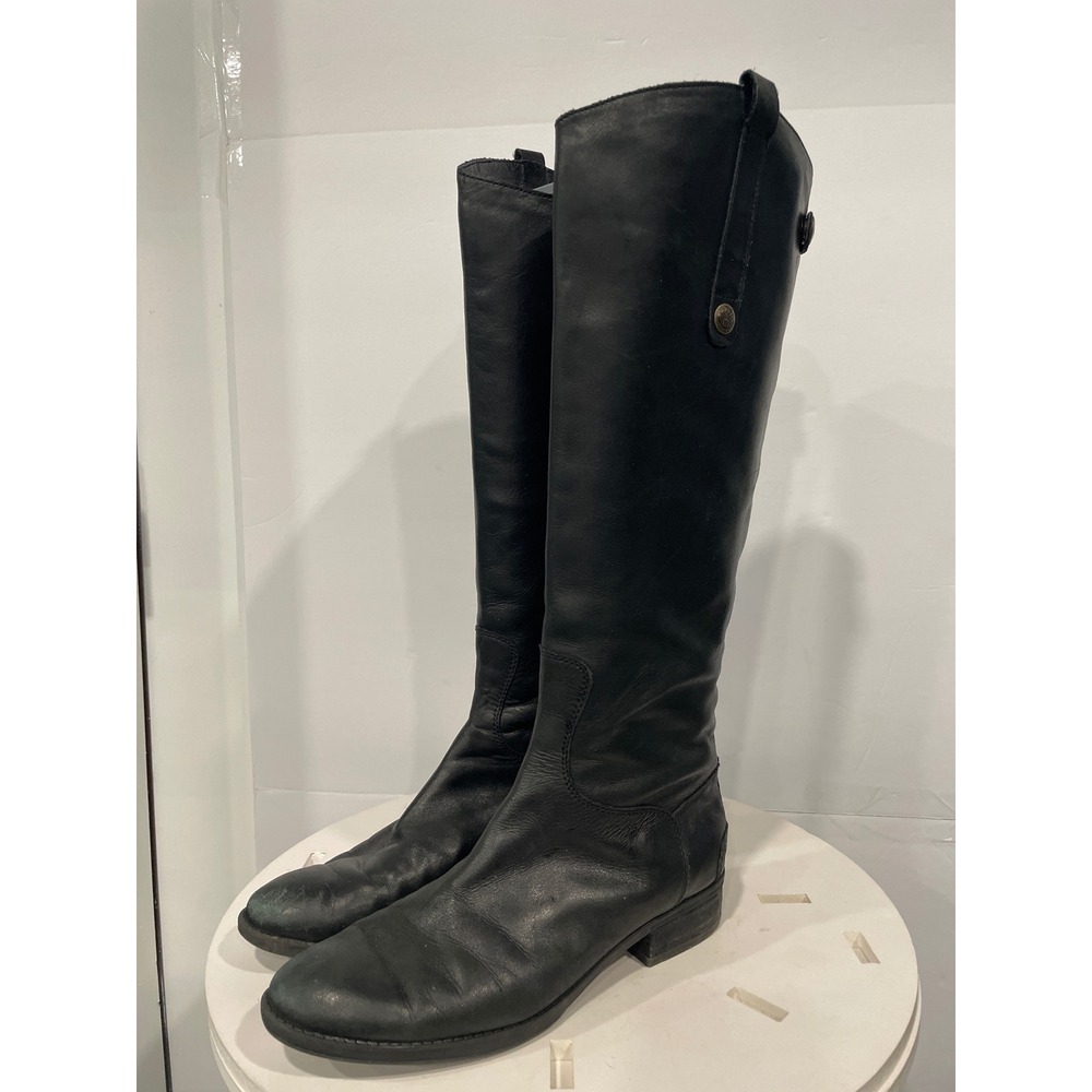 Sam Edelman Penny Leather Riding Boots Black Women's Size 7M